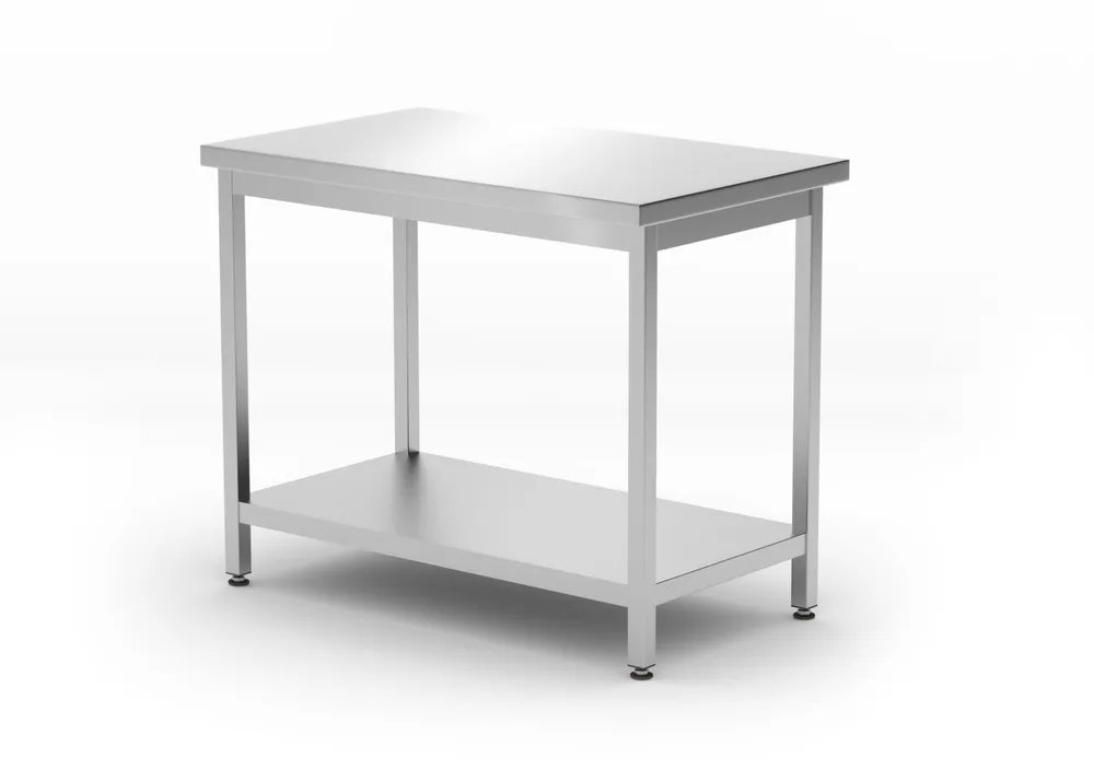 Mitteltisch mit Ablage – verschraubt, Tiefe 600 mm, Kitchen Line, 1000x600x(H)850mm