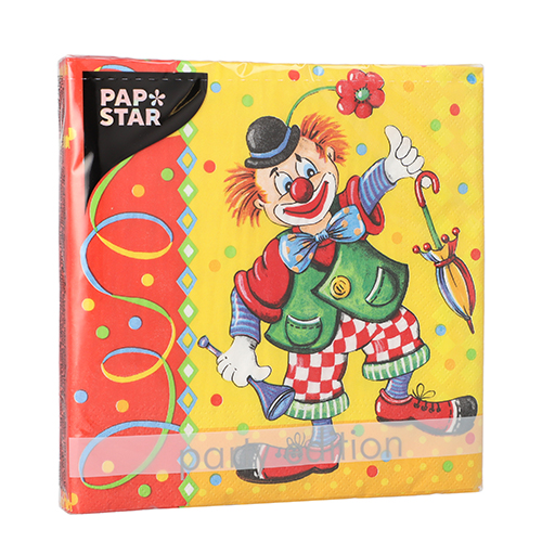 21600 Servietten, 3-lagig 1/4-Falz 33 cm x 33 cm "Clown"