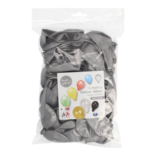 100 Luftballons Ø 25 cm silber 42000 Luftballons Ø 25 cm silber