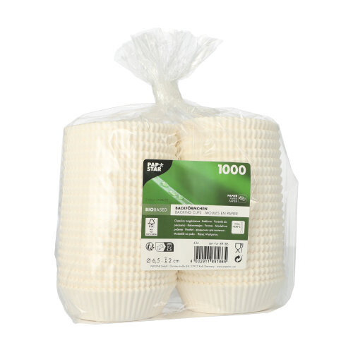 1000 Backförmchen rund Ø 6,5 cm · 2 cm weiss 240000 Backförmchen rund Ø 6,5 cm · 2 cm weiss