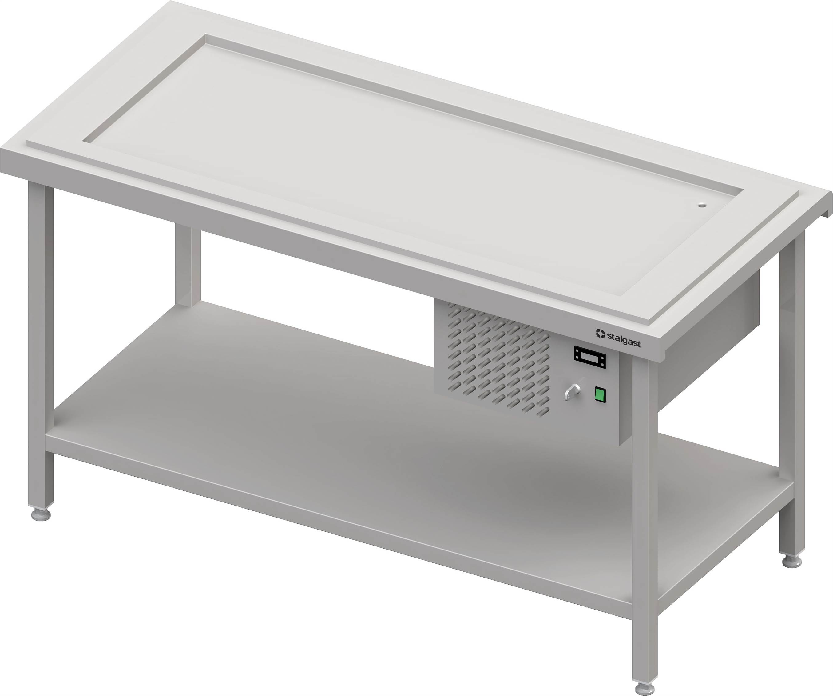 Kaltausgabe mit einer Kühlplatte 4x GN1/1, 1570x735x880, Granitabdeckung "Standard G1" Kaltausgabe mit einer Kühlplatte 4x GN1/1, 1570x735x880, Granitabdeckung "Standard G1"