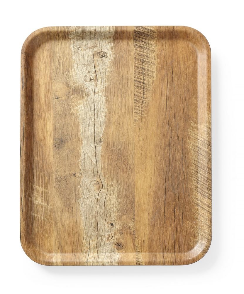 Serviertablett aus Melamin mit Holzoptik , HENDI, Holz, 330x430mm Serviertablett aus Melamin mit Holzoptik , HENDI, Holz, 330x430mm