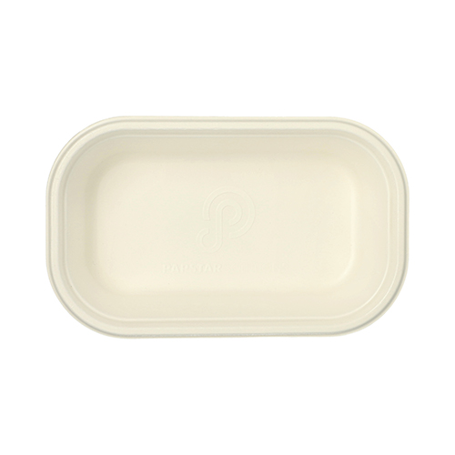 3600 Gastronorm-Behälter GN 1/4 Zuckerrohr, PLA beschichtet eckig 1,8 l 6,5 cm x 26,5 cm x 16,2 cm weiss