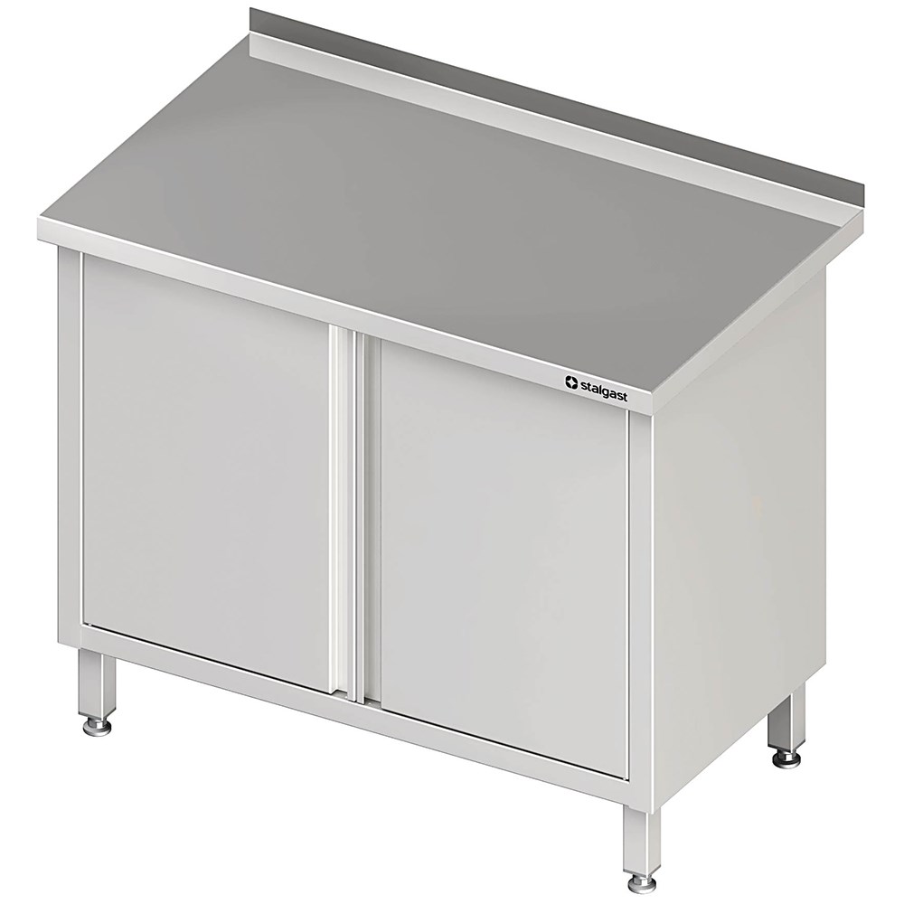 Arbeitsschrank mit Flügeltüren, 1300x700x850 mm, mit Aufkantung, verschweißt