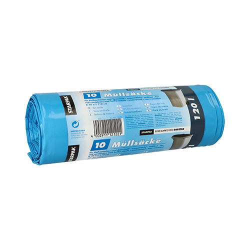 10 Müllsäcke, LDPE 120 l 110 cm x 70 cm blau 6750 Müllsäcke, LDPE 120 l 110 cm x 70 cm blau