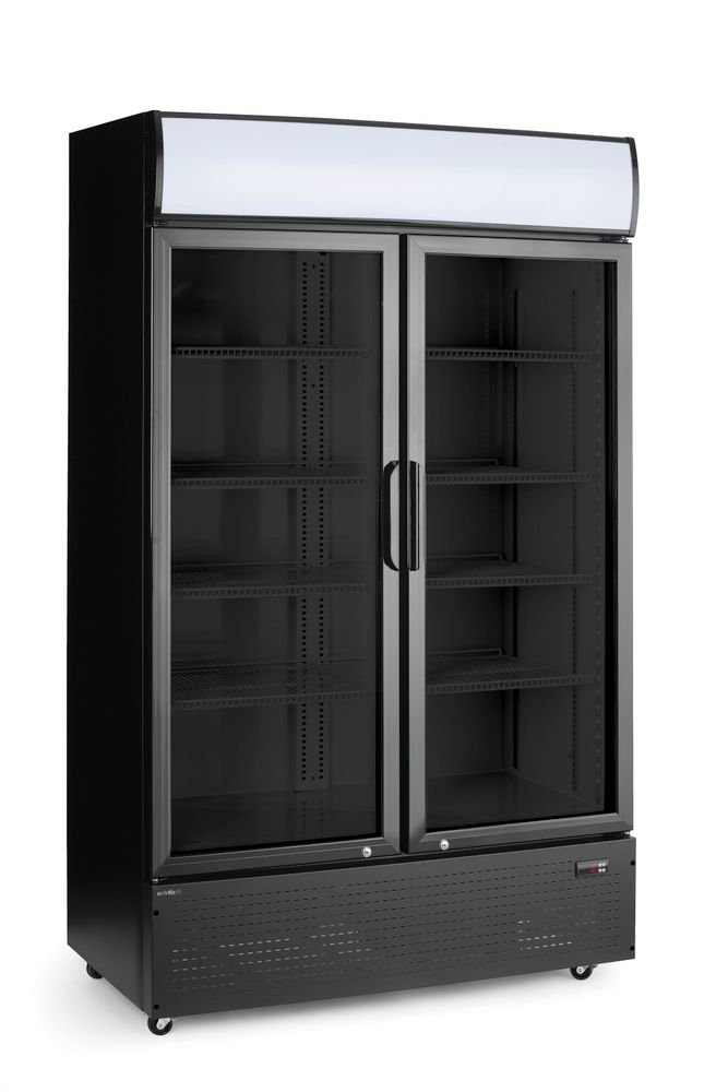 Rückwandkühlschrank mit hinterleuchteter Blende, zweitürig, Arktic, 512L, Schwarz, 220-240V/510W, 1120x585x(H)1900mm