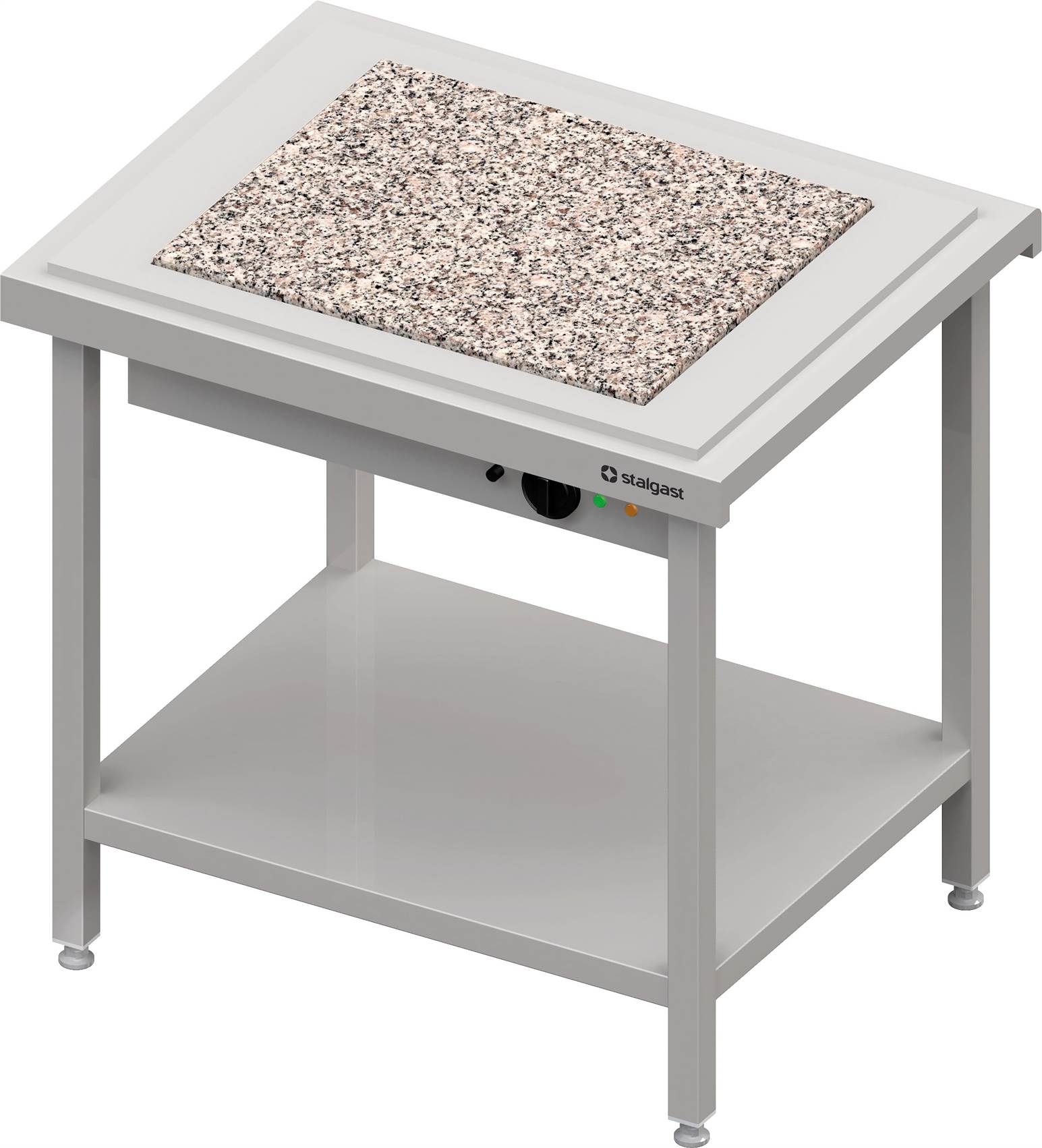 Warmausgabe mit einer Wärmeplatte aus Granit 2x GN1/1, 920x735x880, Granitabdeckung "Standard G1"