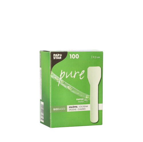 210000 Eislöffel, Papier "pure" 9,5 cm weiss