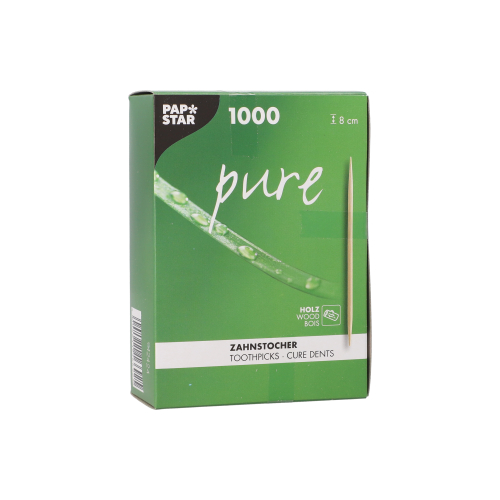 1800000 Zahnstocher, Holz "pure" rund 8 cm