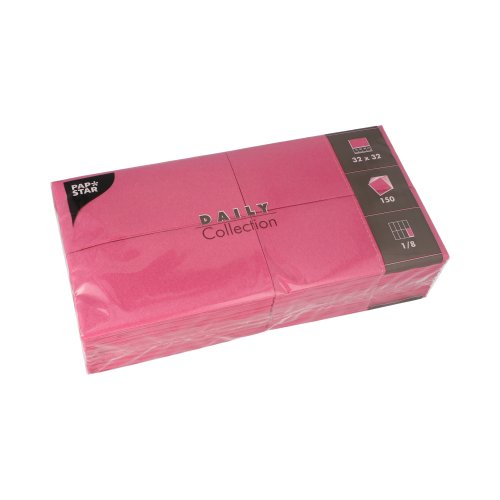 27000 Servietten "DAILY Collection" 1/8-Falz 32 cm x 32 cm fuchsia