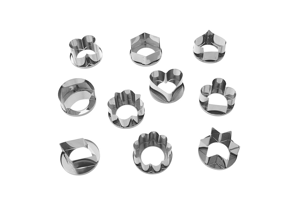 Weihnachtsausstecher Set 10-teilig, glatt mit Böden