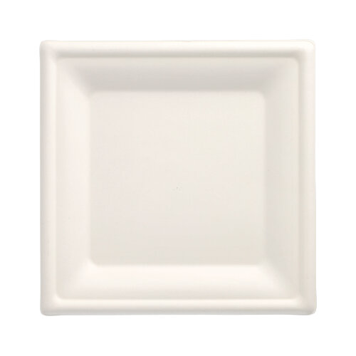 8640 Teller, Zuckerrohr "pure" eckig 20 cm x 20 cm weiss