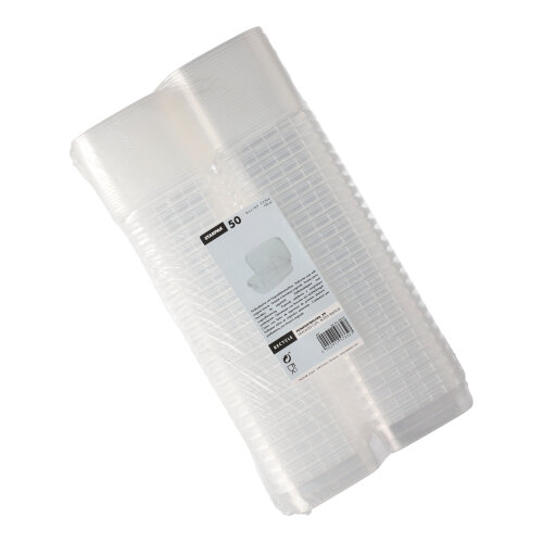 50 Feinkostbecher, PP eckig 150 ml 2,9 cm x 8,6 cm x 10,9 cm transparent mit Originalitätsverschluss 11000 Feinkostbecher, PP eckig 150 ml 2,9 cm x 8,6 cm x 10,9 cm transparent mit Originalitätsverschluss