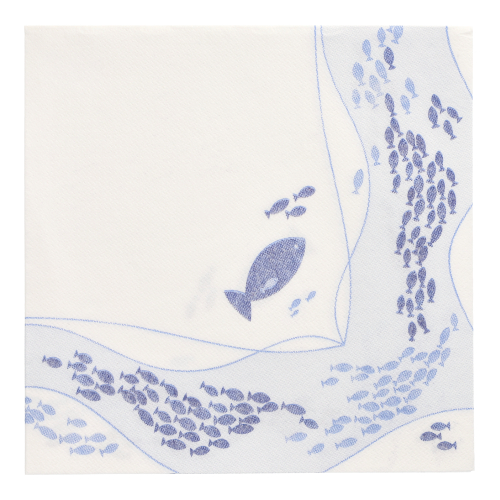 12500 Servietten "ROYAL Collection" 1/4-Falz 40 cm x 40 cm "Fish"
