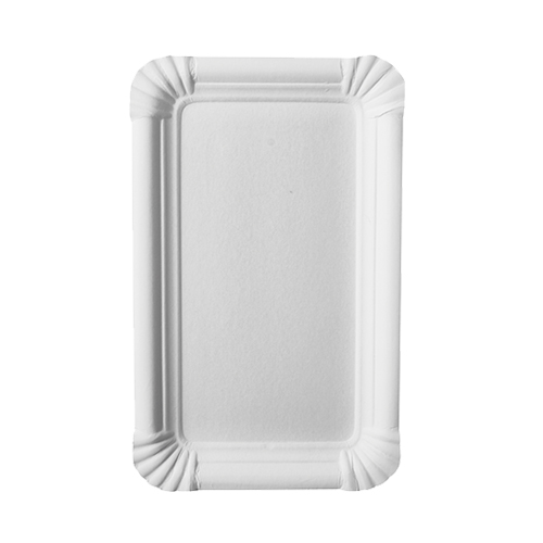 40000 Teller, Pappe "pure" eckig 11 cm x 17,5 cm weiss