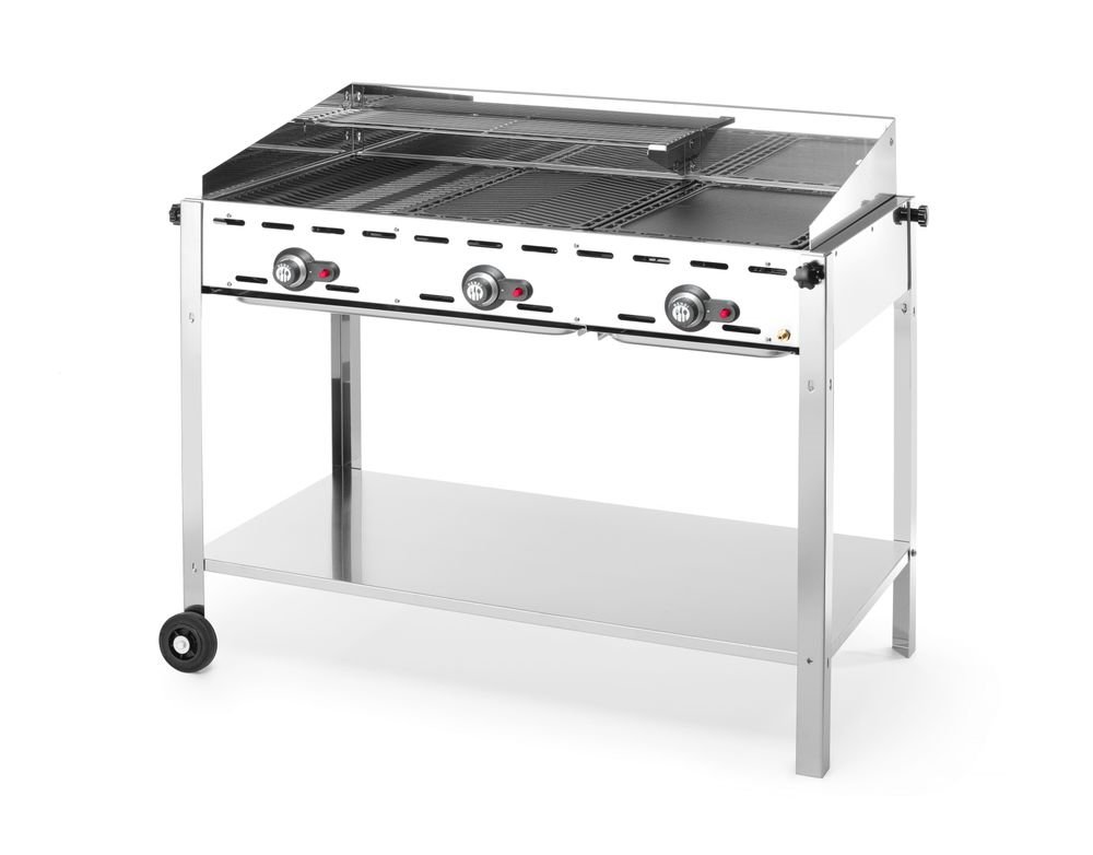 Grillsystem Green Fire 3 Brenner, HENDI, Profi Line, 17,4kW, 1078x612x(H)825mm