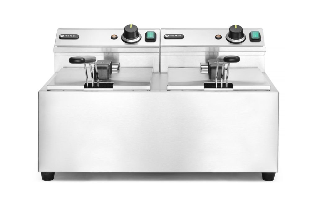 Profi Line Fritteuse, 2 × 8 l, HENDI, Profi Line, 16L, 230V/7000W, 605x460x(H)369mm
