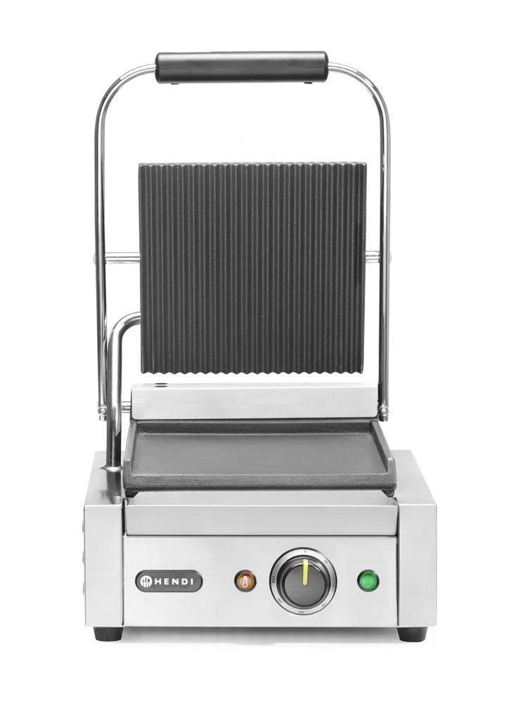Kontaktgrill - Einzelversion, oben gerillt, unten glatt, 230V/1800W, 310x375x(H)216mm