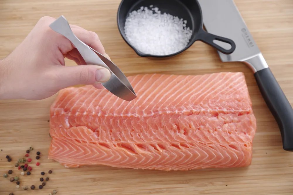 Pinzette für Fischgräten, flacher Kopf, (L)130mm