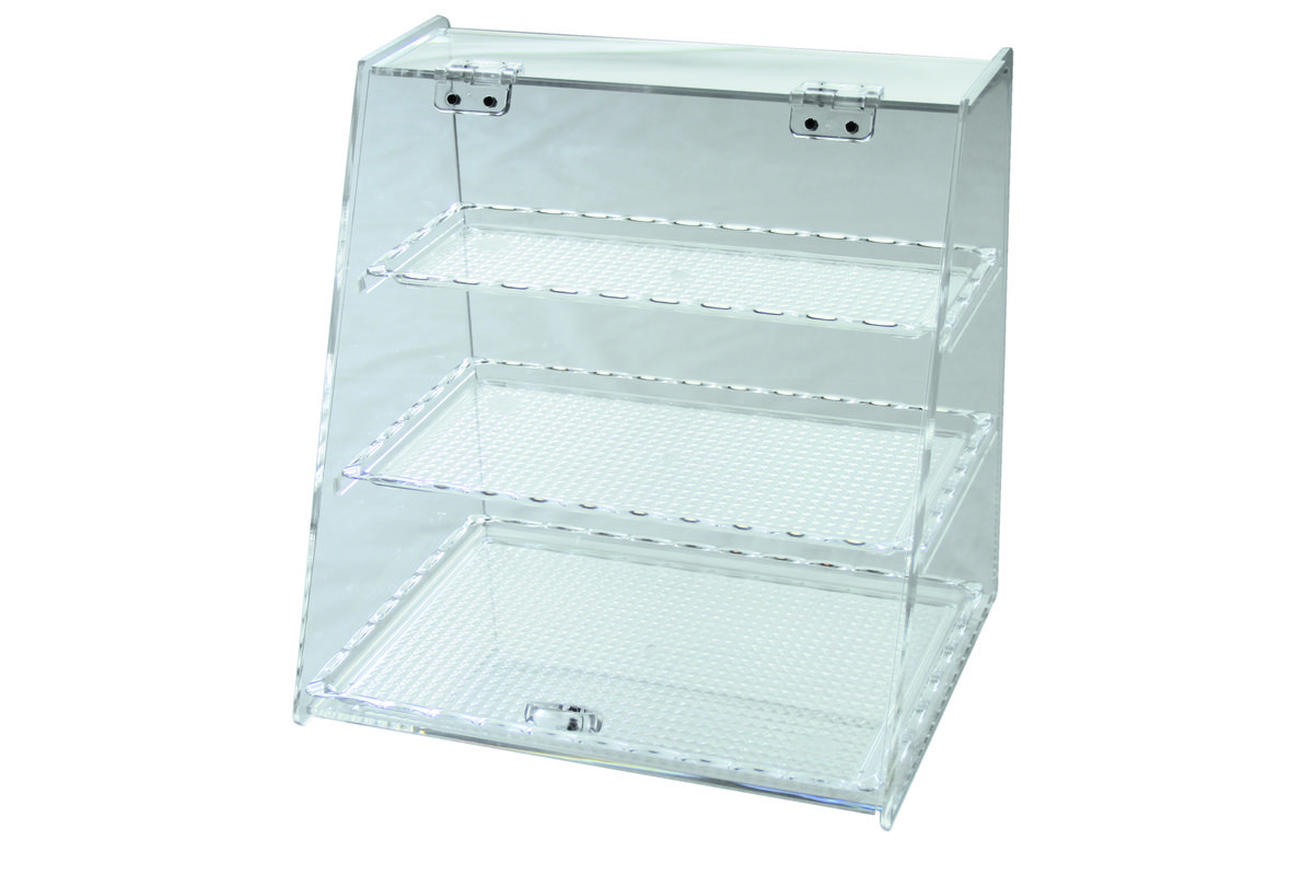 Thekenaufsteller mit 3 Auslagetabletts Thekenaufsteller mit 3 Auslagetabletts