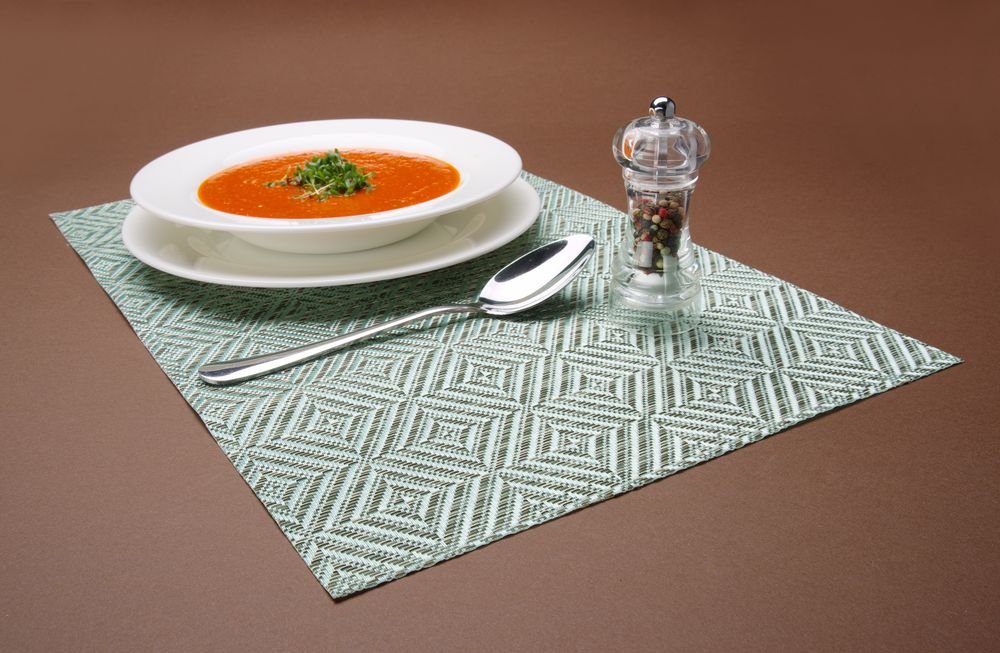 Platzset, geometrisches Muster, HENDI, Silber, 6 Stk., 450x300mm