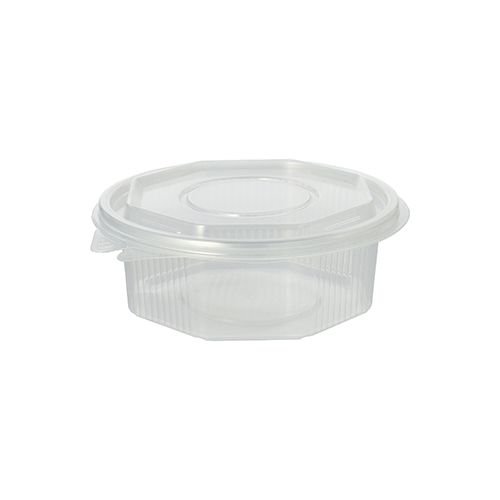 6000 Verpackungsbecher mit Klappdeckeln, PP 8-eckig 375 ml 4,2 cm x 11 cm x 11 cm transparent