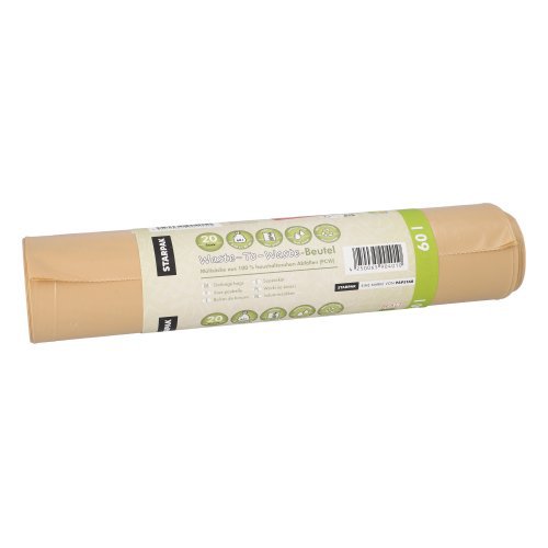7680 Müllsäcke aus 100% PCW "Waste-To-Waste" 60 l 88 cm x 60 cm braun