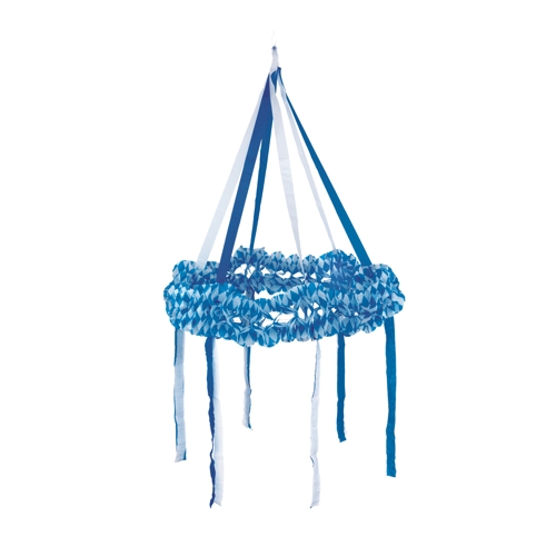 5 Dekokranz, Papier Ø 75 cm "Bayrisch Blau" schwer entflammbar