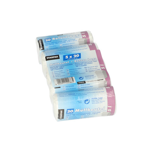 75000 Kosmetik-Müllbeutel LDPE 5 l 44 cm x 36 cm weiss