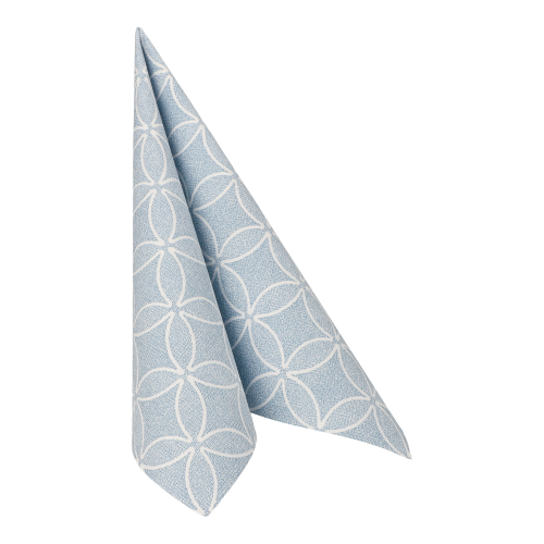 12000 Servietten "ROYAL Collection" 1/4-Falz 40 cm x 40 cm arktikblau "Circle Flowers"
