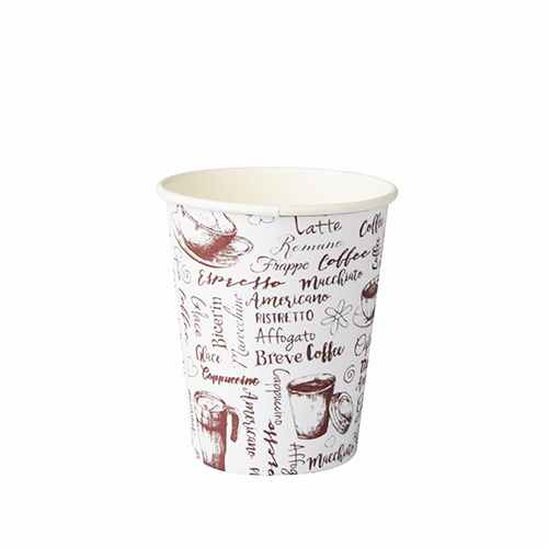 30000 Trinkbecher, Pappe "To Go" rund 250 ml Ø 8 cm · 9,2 cm weiss "Coffee" 8oz