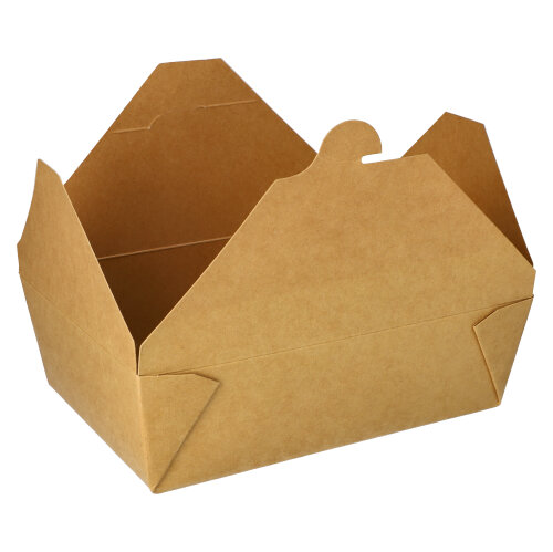 2100 Lunchboxen, Pappe "pure" 2000 ml 6,4 cm x 14 cm x 19,7 cm braun