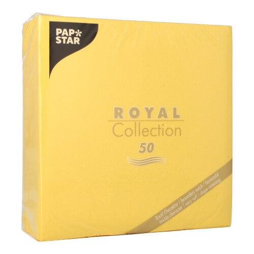 250 Servietten "ROYAL Collection" 1/4-Falz 40 cm x 40 cm gelb 12500 Servietten "ROYAL Collection" 1/4-Falz 40 cm x 40 cm gelb