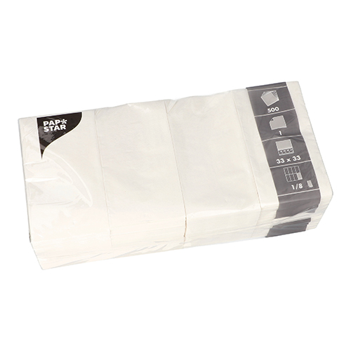 60000 Servietten, 1-lagig 1/8-Falz 33 cm x 33 cm weiss