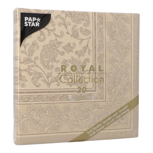 20 Servietten "ROYAL Collection" 1/4-Falz 40 cm x 40 cm sand "Ornaments" 12000 Servietten "ROYAL Collection" 1/4-Falz 40 cm x 40 cm sand "Ornaments"
