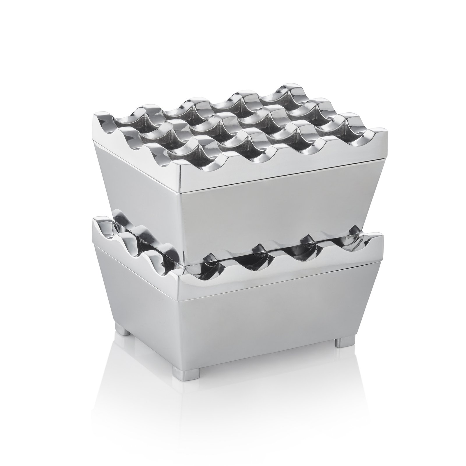 Windaschenbecher, 9,5 x 7,5 x 4,5 cm, verchromt, Zinkguss