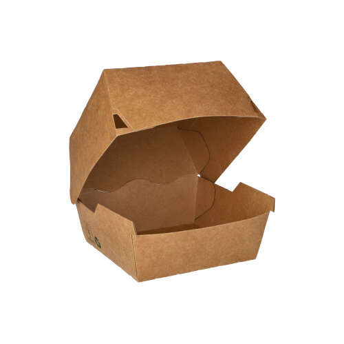 4800 Burgerboxen, Pappe 7,8 cm x 9 cm x 9 cm braun "100% Fair"