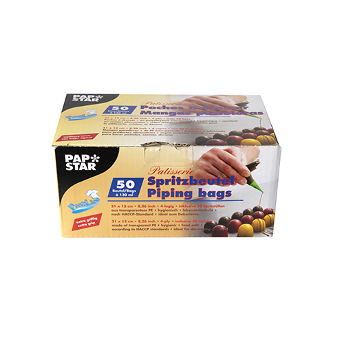 50 Spritzbeutel 21 cm x 12 cm transparent "Patisserie" griffig, inkl. 50 Tüllen 50 Spritzbeutel 21 cm x 12 cm transparent "Patisserie" griffig, inkl. 50 Tüllen
