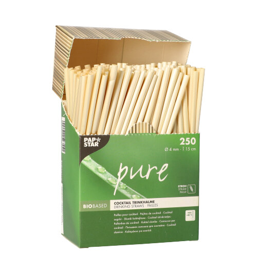 144000 Cocktail Trinkhalme, Stroh "pure" Ø 4 mm · 15 cm