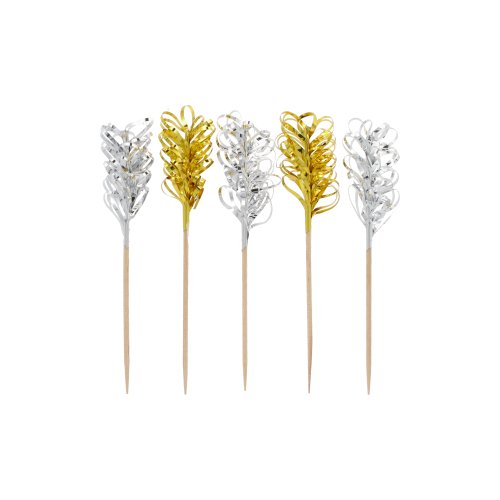 57600 Deko-Picker 10,5 cm "Frills" gold / silber
