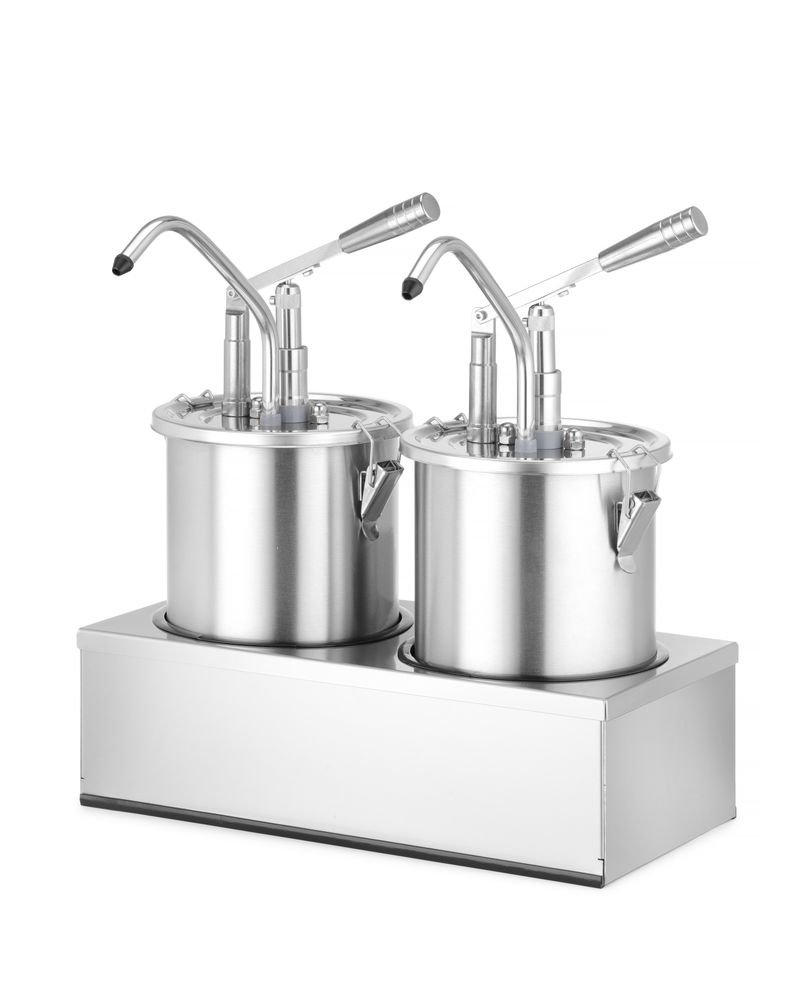 Saucenspender, Edelstahl, Zweier-Set, HENDI, 9L, 400x200x(H)440mm Saucenspender, Edelstahl, Zweier-Set, HENDI, 9L, 400x200x(H)440mm