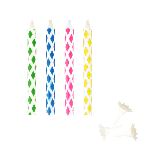36000 Magic-Kerzen mit Halter 6 cm farbig sortiert
