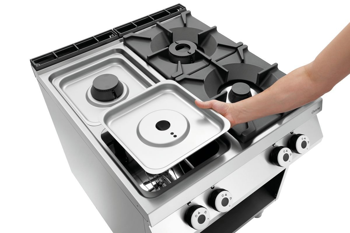 4 Flammen Gasherd, OU Gasherd 900, B800, 4FL, GBO 2/1GN