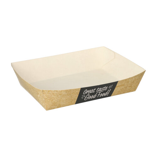 6400 Snacktrays, Pappe "pure" 4 cm x 11 cm x 16 cm "Good Food"