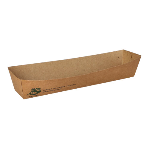 11200 Snacktrays, Pappe "pure" 3 cm x 3,3 cm x 18,5 cm braun "100% Fair"