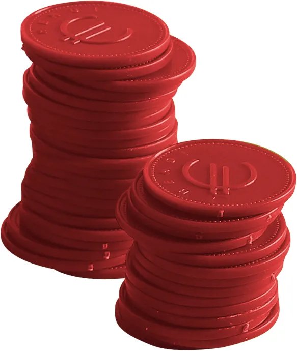 Pfandmünzen - 100 Stk., BarUp, Rot, 100 Stk., ⌀25mm Pfandmünzen - 100 Stk., BarUp, Rot, 100 Stk., ⌀25mm