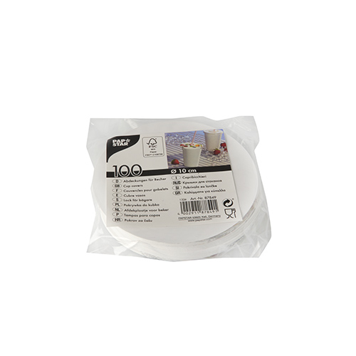 500 Abdeckungen für Becher, Pappe rund Ø 10 cm "Fruits" mit Lochung 225000 Abdeckungen für Becher, Pappe rund Ø 10 cm "Fruits" mit Lochung